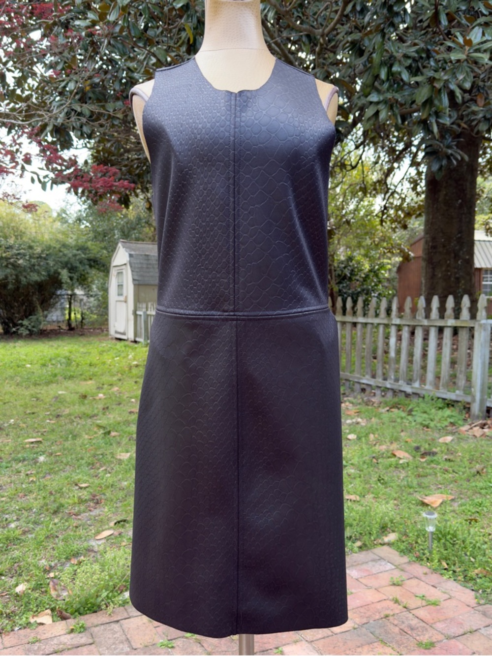 Audrey Black Snakeskin Dress